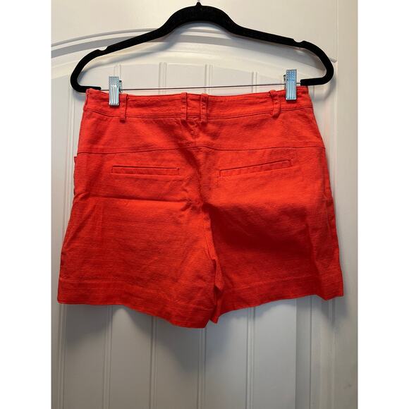 Elevenses Women’s Mid Rise Flat Front Side Zip Casual Chino Shorts Size 4 Orange - Picture 2 of 3